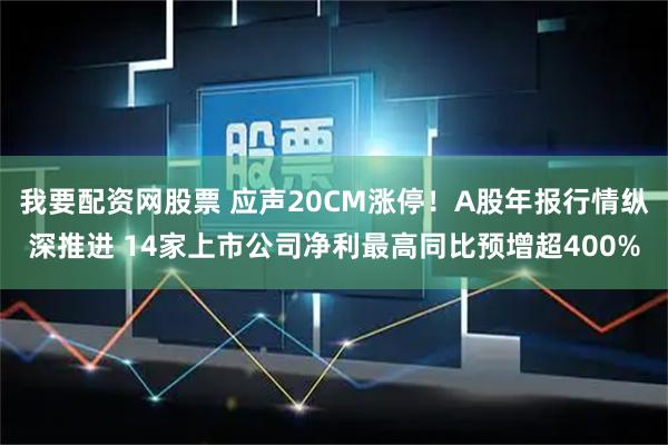 我要配资网股票 应声20CM涨停！A股年报行情纵深推进 14家上市公司净利最高同比预增超400%